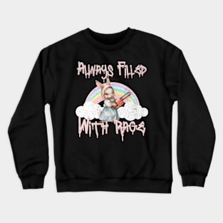 Always Filled With Rage Vintage Chainsaw Bunny Pastel Goth Crewneck Sweatshirt